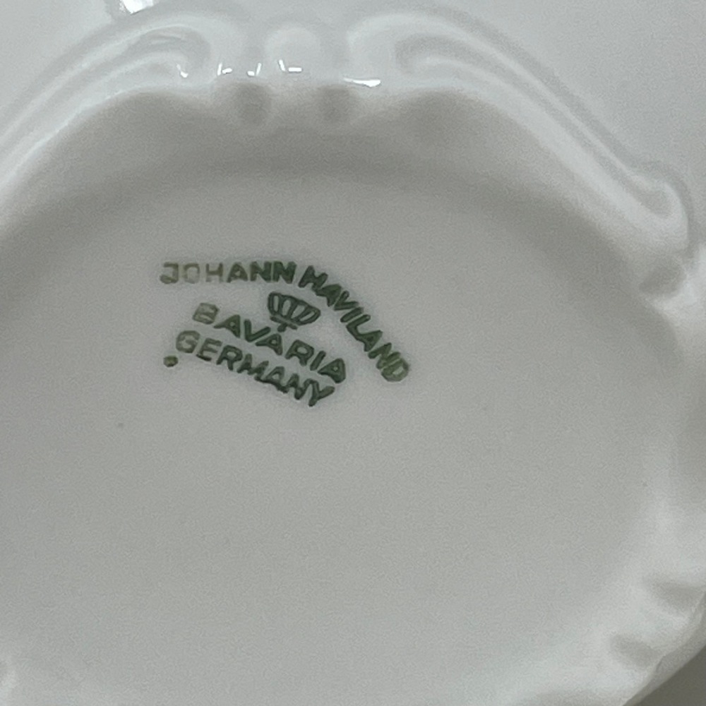 Johann Haviland Tea Cup Blue Garland Bavaria Germany White Blue Floral Platinum - Picture 5 of 7
